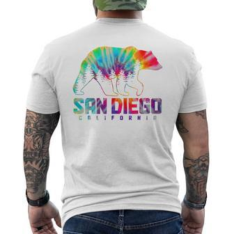 San Diego California Tie Dye Bear Pride Outdoor Vintage Men's T-shirt Back Print - Monsterry UK