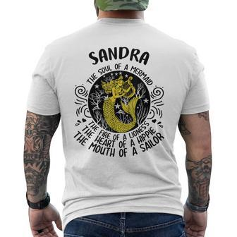 Sandra The Soul Of A Mermaid Name Men's T-shirt Back Print - Seseable