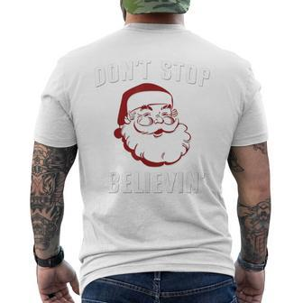 Santa Claus Don't Stop Believing Men's T-shirt Back Print - Monsterry