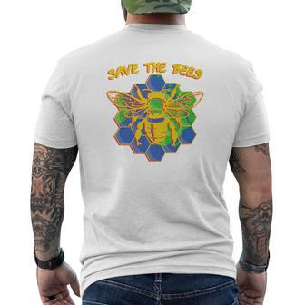 Save The Bees Earth Day Beekeeper Vintage Mens Back Print T-shirt - Thegiftio UK