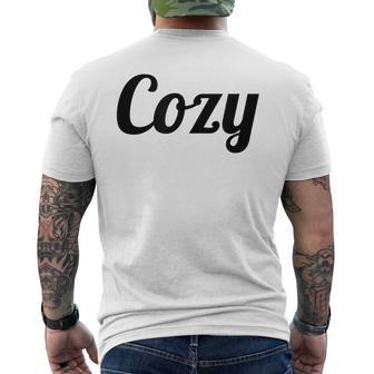 That Says The Word Cozy With Phrase On It Men's T-shirt Back Print - Monsterry UK