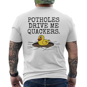Schlaglöcher Straßenarbeiten Ente Lustig T-Shirt mit Rückendruck - Seseable