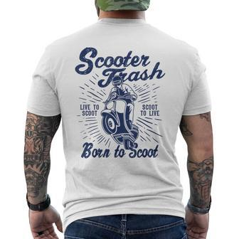Scooter Trash Retro Distressed Style Scooter Humor Men's T-shirt Back Print - Monsterry