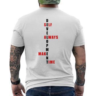 Self Development Always Make Time Motivational Men's T-shirt Back Print - Monsterry AU