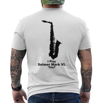 Selmer Mark Vi Saxophone Theme Men's T-shirt Back Print - Monsterry