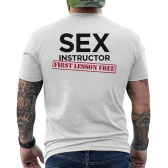 Sex Instructor First Lesson Free Bachelorette Men's T-shirt Back Print - Monsterry CA