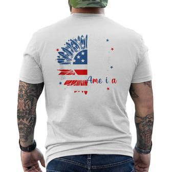 She Loves Jesus And America Too Sunflower Usa Flag Men's T-shirt Back Print - Monsterry UK