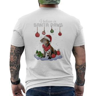 Silver Labrador Retriever Santa Paws Classic Dog Christmas Mens Back Print T-shirt | Seseable CA