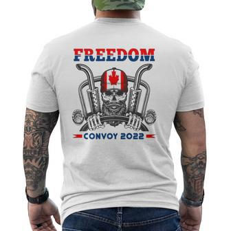 Skull Canadian Trucker Canada Flag Freedom Convoy 2022 Mens Back Print T-shirt | Mazezy