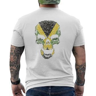 Skull With Jamaica Flag Skeleton Jamaican Roots Mens Back Print T-shirt | Mazezy DE