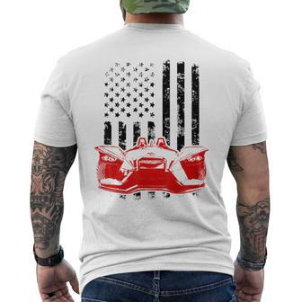 Slingshot Car American Usa Flag Patriotic Sling Shot Men's T-shirt Back Print - Monsterry
