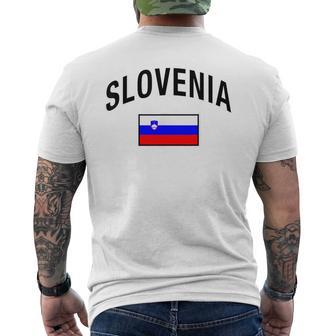 Slovenia Flag Slovenia Proud Slovenia Gray T-Shirt mit Rückendruck - Seseable