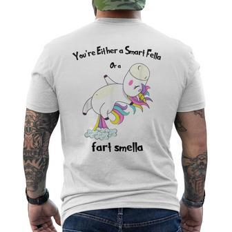 Smart Fella Or Fart Smella Fart Joke Men's T-shirt Back Print - Monsterry AU