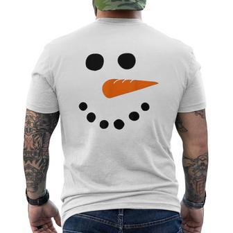 Snowman Face Carrot Nose Christmas Mens Back Print T-shirt - Seseable