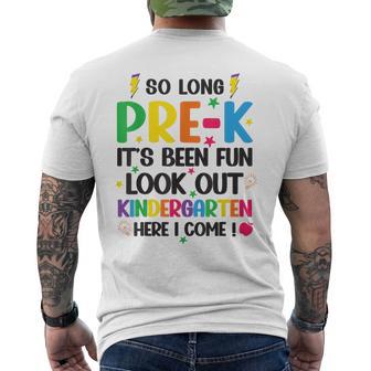 So Long Pre-K Look Out Kindergarten Here I Come Last Day Men's T-shirt Back Print - Monsterry CA