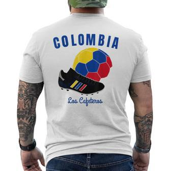 Soccer Boot Ball Cafeteros Colombia Flag Football Women Men's T-shirt Back Print - Monsterry