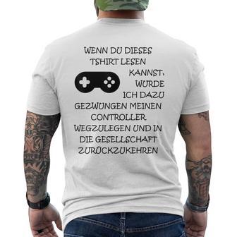 In Society Gezwung Gamer  T-Shirt mit Rückendruck - Seseable