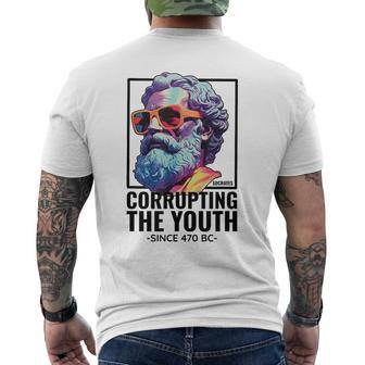 Socrates Corrupting Youth Enlightened Greek Philosophy Men's T-shirt Back Print - Monsterry