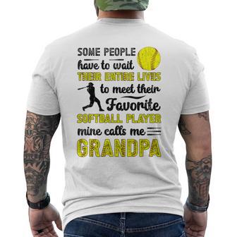 Softball Grandpa Of A Softball Player Softball Grandfather Men's T-shirt Back Print - Monsterry DE