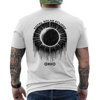 Solar Eclipse April 2024 Ohio Men's T-shirt Back Print - Seseable