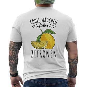 Sommer Coole Mädchen Lieben Zitronen T-Shirt mit Rückendruck - Seseable