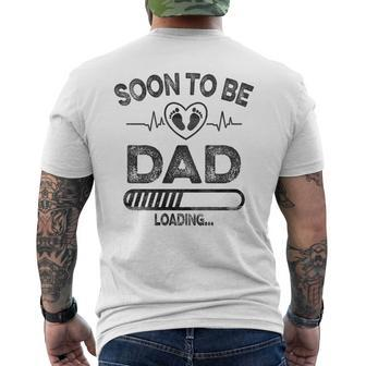 Soon To Be Dad New Daddy Father's Day Heartbeat Men's T-shirt Back Print - Monsterry