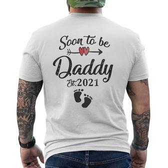 Soon To Be Daddy 2021 Father's Day First Time Dad Pregnancy Mens Back Print T-shirt | Mazezy