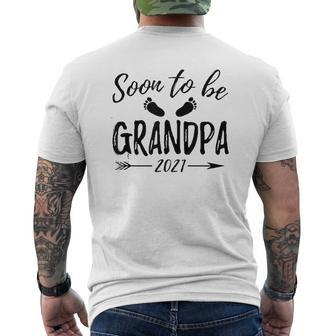 Soon To Be Grandpa Est 2021 Announcement Mens Back Print T-shirt | Mazezy