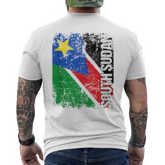 South Sudan Flag Vintage Distressed South Sudan Men's T-shirt Back Print - Monsterry AU