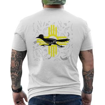 Southwestern New Mexico Spirit Road Runner Zia Chile Pepper Men's T-shirt Back Print - Monsterry AU