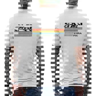 Spain & Spanish Language Espana Retro Vintage Stripes Mens Back Print T-shirt - Thegiftio