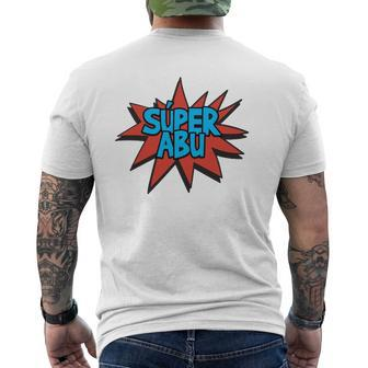Spanish Grandparent Abu Abuelo Abuela Super Hero Graphic Mens Back Print T-shirt | Mazezy