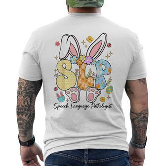Speech Language Pathologist Bunny Bunnies Happy Easter Slp Men's T-shirt Back Print | Mazezy DE