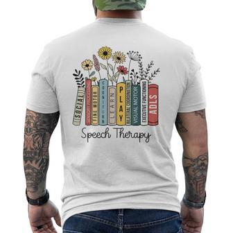 Speech Therapy Wildflowers Slp Speech Language Pathologist Men's T-shirt Back Print - Monsterry CA