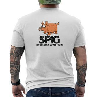Spig Pig Spam Mens Back Print T-shirt - Thegiftio UK