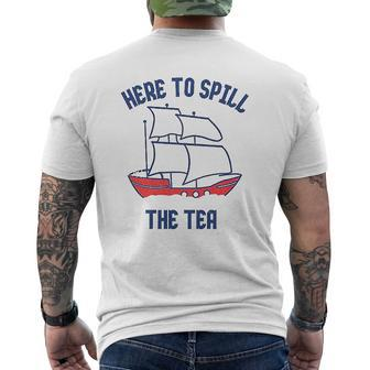 Here To Spill The Tea Mens Back Print T-shirt - Thegiftio UK