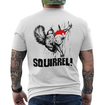 Squirrel Santa Hat Christmas Squirrel For Animal Men's T-shirt Back Print - Monsterry