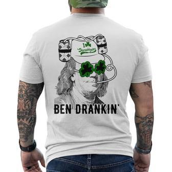 St Patrick Day Ben Drankin' I Love Shenanigans Men's T-shirt Back Print - Monsterry CA