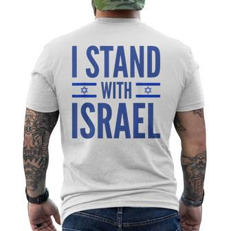 I Stand With Israel Israeli Flag Men's T-shirt Back Print - Monsterry