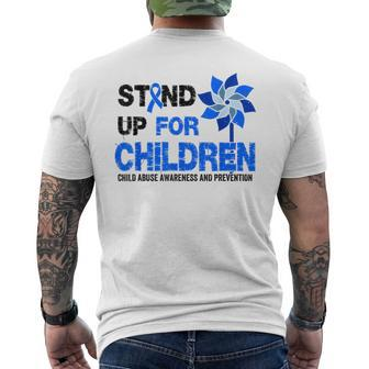 Stand-Up For Children Child Abuse Prevention Awareness Month Men's T-shirt Back Print - Monsterry UK