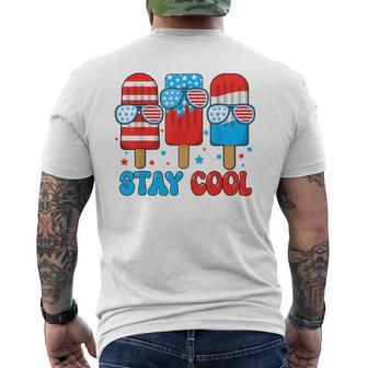 Stay Cool 4Th July Popsicle Usa Flag Boy Toddler Men's T-shirt Back Print - Monsterry DE