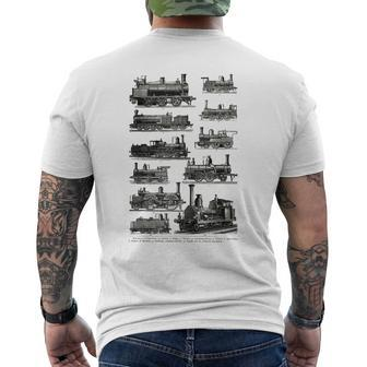 Steam Engine Train Vintage Steam Train Locomotiv Men's T-shirt Back Print - Monsterry UK