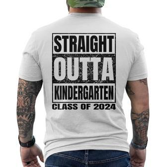 Straight Outta Kindergarten School Class Of 2024 Graduation Men's T-shirt Back Print - Monsterry DE