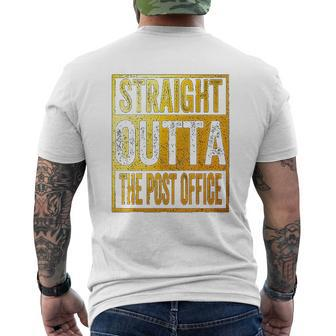 Straight Outta The Post Office Postal Service Mens Back Print T-shirt - Thegiftio UK