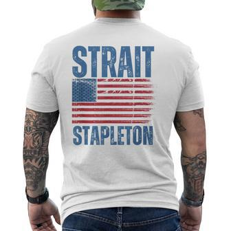 Strait Stapleton American Flag Patriotic Usa Concert Men's T-shirt Back Print | Mazezy CA