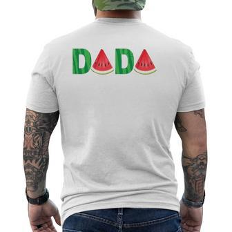 Summer Dad Dada Watermelon One In A Melon Party Daddy Mens Back Print T-shirt | Mazezy