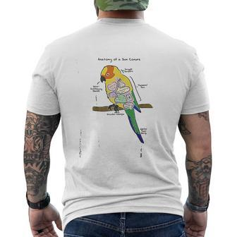Sun Conure Parrot Anatomy Of A Sun Conure Mens Back Print T-shirt - Thegiftio UK