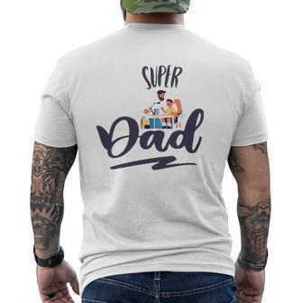 Super Dad Father's Day Mens Back Print T-shirt | Mazezy