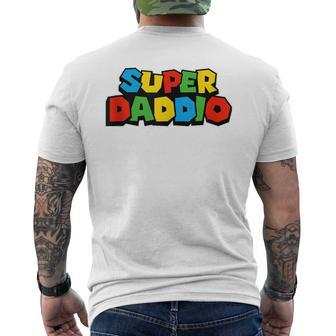 Super Daddio Video Game Father's Day Men's T-shirt Back Print - Monsterry DE