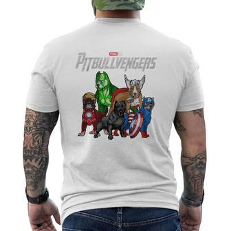 Superheroes Pitbull Pitbullvengers Mens Back Print T-shirt - Thegiftio UK